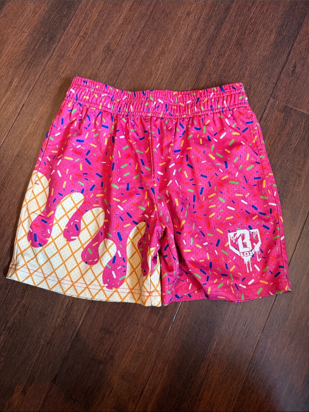 B101 Kids Pink Sprinkles Ice Cream Print Shorts